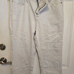 Off white stretch denim crop pant